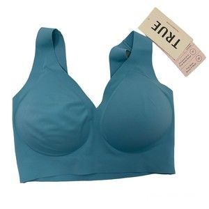 True & Co Women's True Body Lift Boost V Neck Bra Blue Size XS NWT
